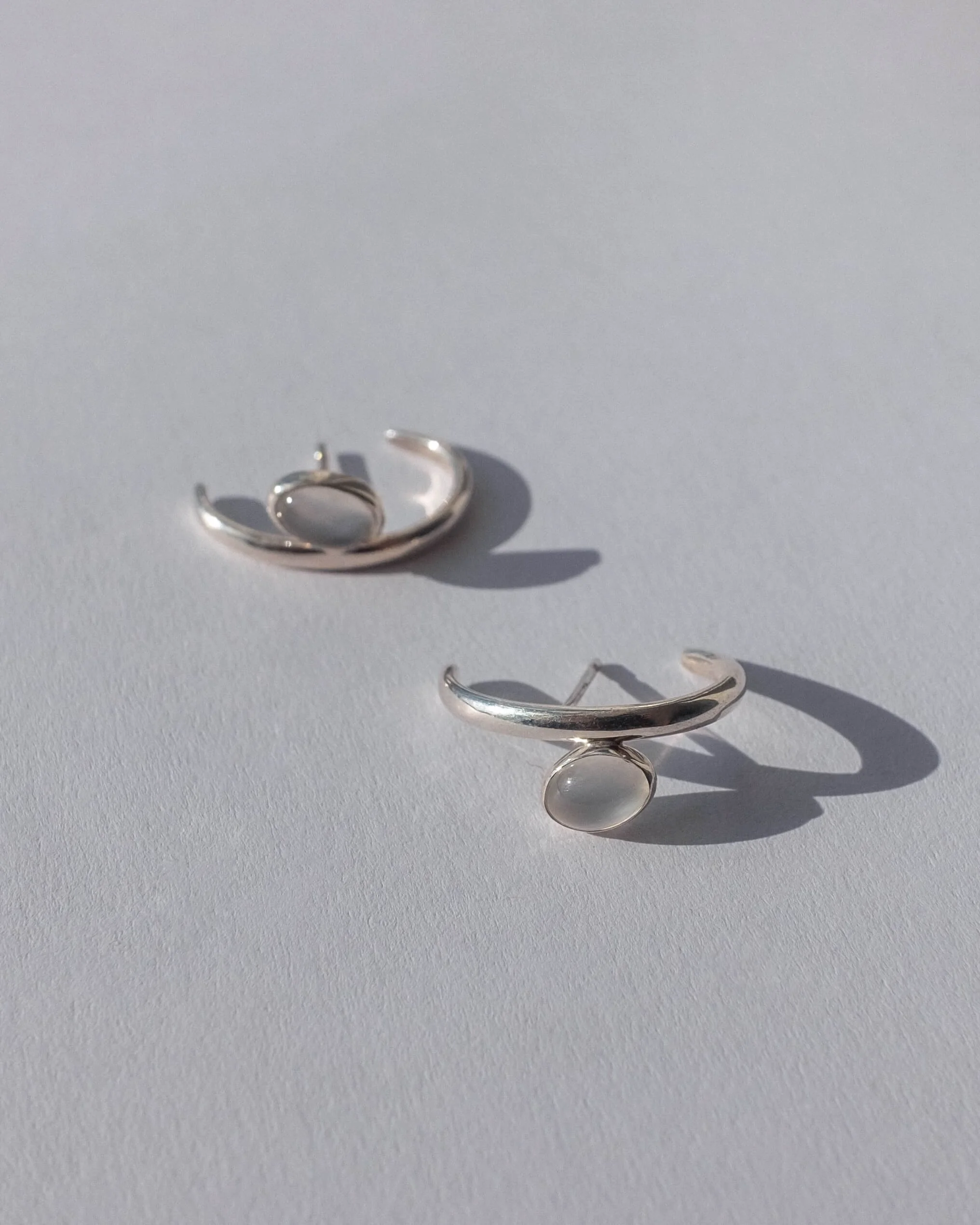 White online moonstone earrings